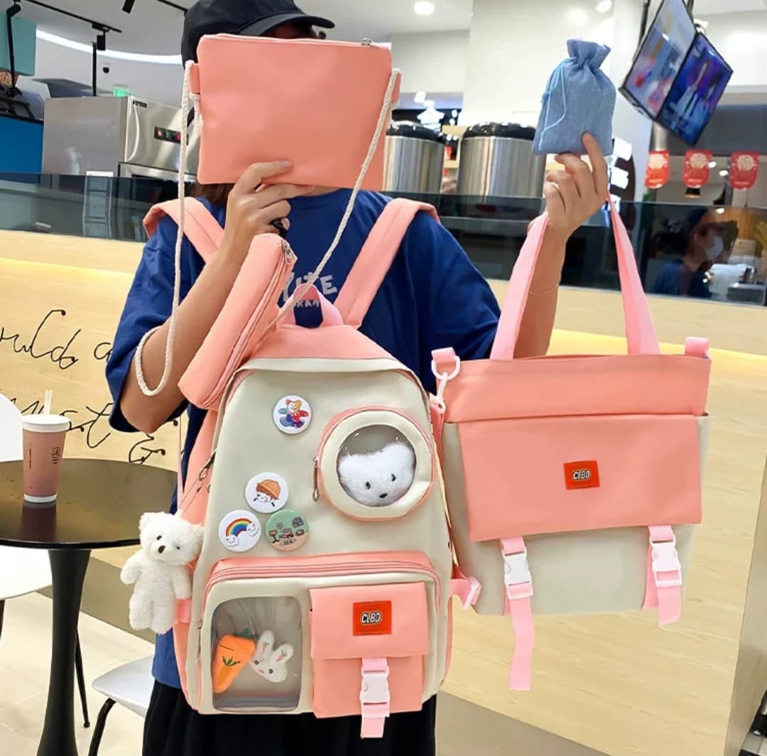 Cute Multi-Functional Girls Backpack Set – Stylish Travel & School Bag